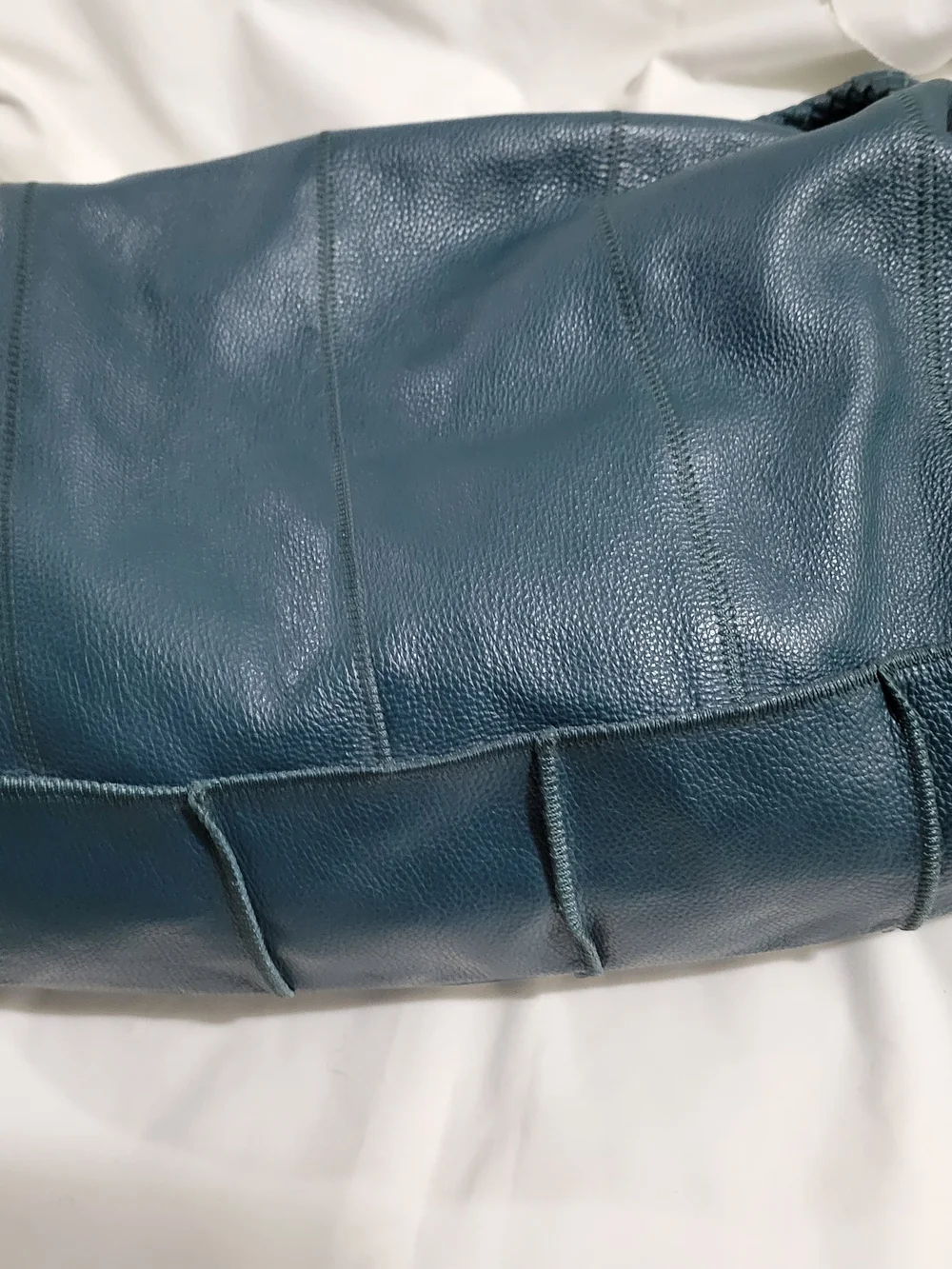 B. Collective Braided Handle Leather Hobo Bag - Teal Blue